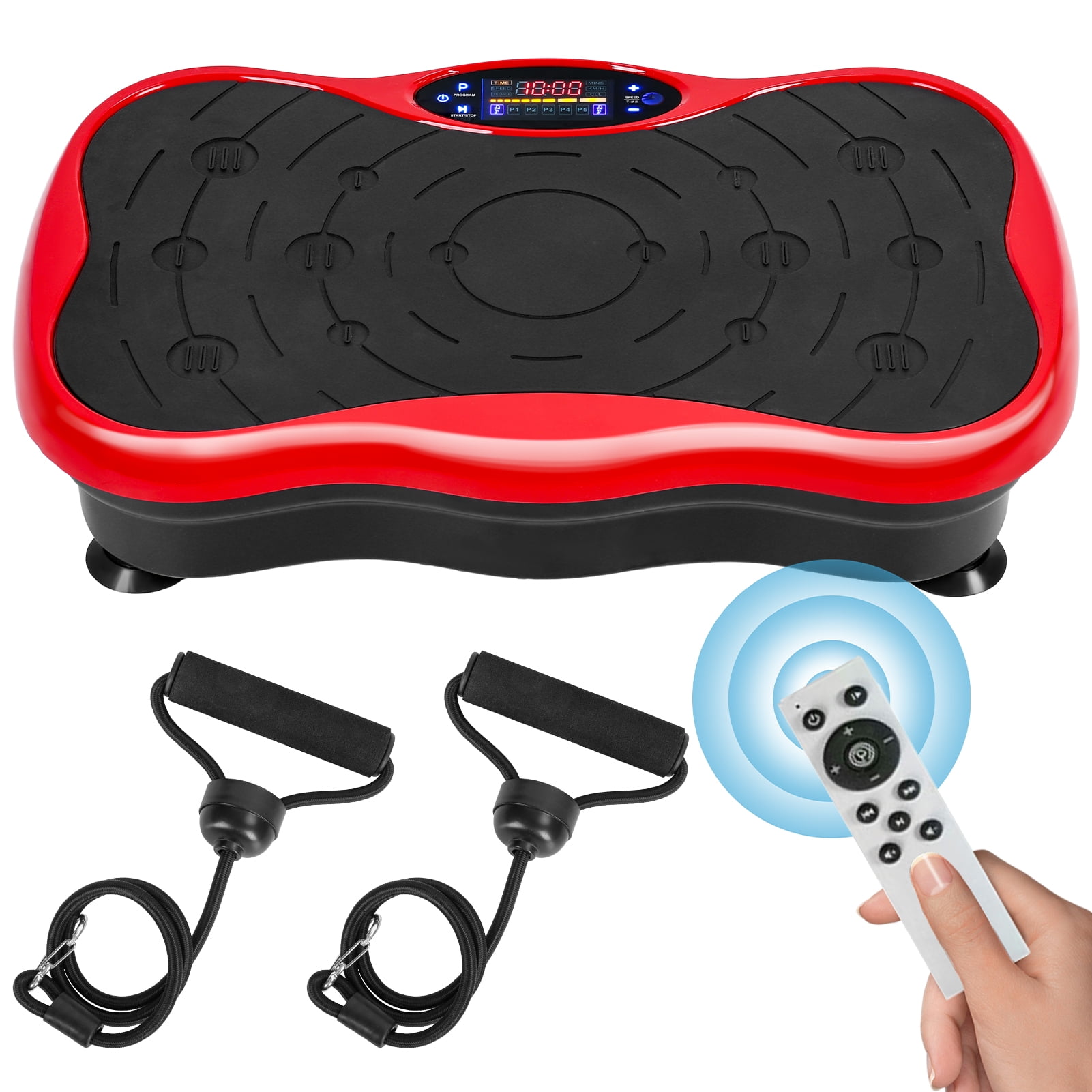 Hyasfey 53*31*13 cm Whole Body Vibration Plate Machine,Sport Gym for Weight Loss Fat Burner for Women Men, with Resistant Band