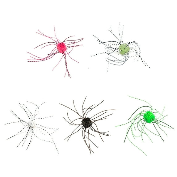 Hyasfey 5Pcs 11CM/4G Soft Dice Lure with Skirt Slow Sinking Colorful PVC Artificial Dice Bait Freshwater Saltwater Bass Catfish Salmon Fishing Accessories