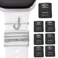 thumbnail image 1 of Hyasfey 5Pcs/Set Watch Band Loop Multi-styles Polished Charm Alloy Rhinestone Fashion Letter Watch Strap Fastener Ring Watch Accessories, 1 of 8