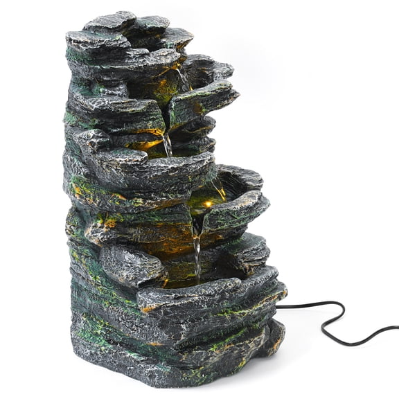 Hyasfey 6-Tier Cascading Rock Water and Home Art Decor