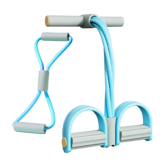 Hyasfey 6-Tube Pedal Ankle Puller Figure 8 Resistance Band Elastic Yoga Sit-up Pull Rope with Handle Men Women Pedal Tensioner Exerciser Workout Equipment