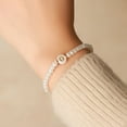 thumbnail image 1 of Hyasfey Alphabet Bracelet Alphabets Curved Faux Pearl Elastic Beaded Adjustable Decorative Solid Color Name Initial Letter Lady Bracelet Female Jewelry, 1 of 8