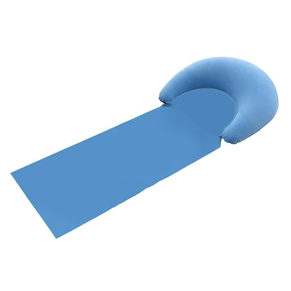 Hyasfey Beach Mat with Inflatable Pillow Portable Lightweight Outdoor Beach Lounger Sunbathing Relaxing Beach Blanket with Flocking Headrest