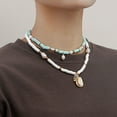 thumbnail image 1 of Hyasfey Boho Layered Turquoise Necklaces Women Soft Pottery Devil's Eye Necklaces Wear Colorful Necklace Statement Jewelry for Party Beach Summer, 1 of 8