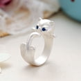 thumbnail image 1 of Hyasfey Cartoon Animal Open Ring Cute Rabbit Cat Decor Women Finger Ring Sweet Couple Ring Wedding Jewelry Gift, 1 of 8