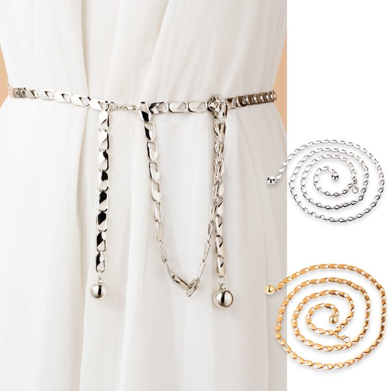 Hyasfey Chain Belt for Women Metallic Waist Belt Adjustable  display picture 3