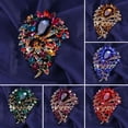 thumbnail image 1 of Hyasfey Elegant Colorful Rhinestone Glass Brooch Vibrant Color Irregular Shape Pin Shawl Scarf Suit Collar Badge Outfit Accessories, 1 of 8