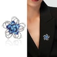 thumbnail image 1 of Hyasfey Elegant Flower Shape Brooch Sparking Rhinestones Inlaid Hollow Pin Suit Lapel Badge Dress Coat Accessories, 1 of 8