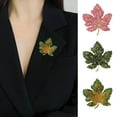 thumbnail image 1 of Hyasfey Elegant Maple Leaf Shape Brooch Shining Rhinestones Inlaid Pin Sweater Coat Badge Clothes Accessories, 1 of 8