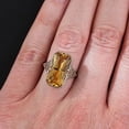 thumbnail image 1 of Hyasfey Engagement Band Ring Hollow Out Carved Cubic Zirconia Jewelry Electroplating Geometric Finger Ring for Party Banquet Wedding, 1 of 7