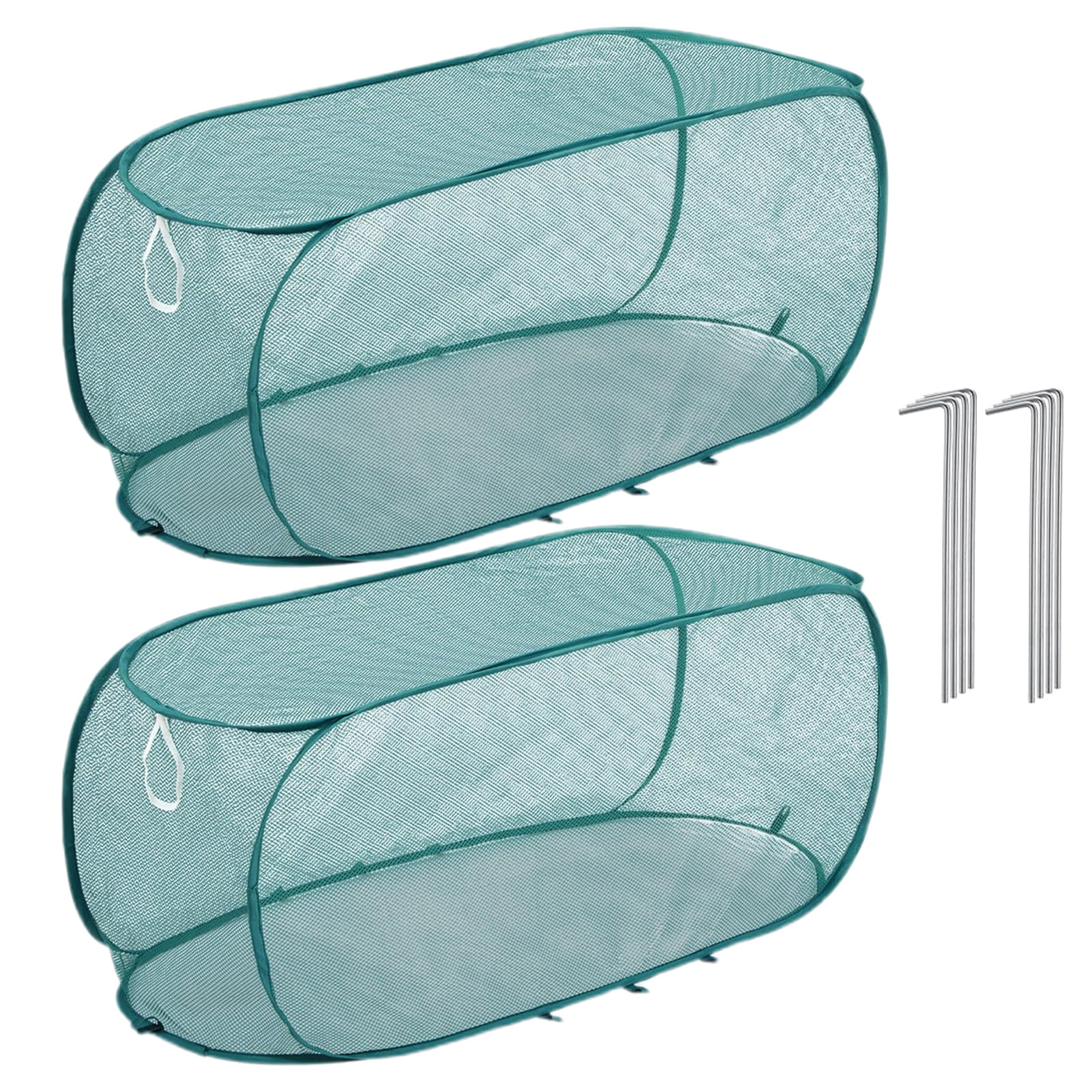 Hyasfey Garden Netting for Raised Beds Foldable Mesh Plant Cage with Ground Stakes Insect Bird Control Raised Bed Cover for Plant Protection