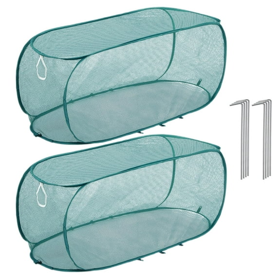 Hyasfey Garden Netting for Raised Beds Foldable Mesh Plant Cage with Ground Stakes Insect Bird Control Raised Bed Cover for Plant Protection