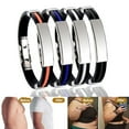 thumbnail image 1 of Hyasfey Men Bracelet Elastic Silicone Adjustable Buckle Minimalism Polishing Ornamental Decoration Allergy-free Trendy Men Stainless Steel Bracelet Jewelry Accessory, 1 of 8