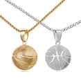 thumbnail image 1 of Hyasfey Men Necklace Geometric Round Hollow Ball Memorial Electroplating Dress Up Stainless Steel Male Basketball Pendant Necklace Sports Jewelry, 1 of 8