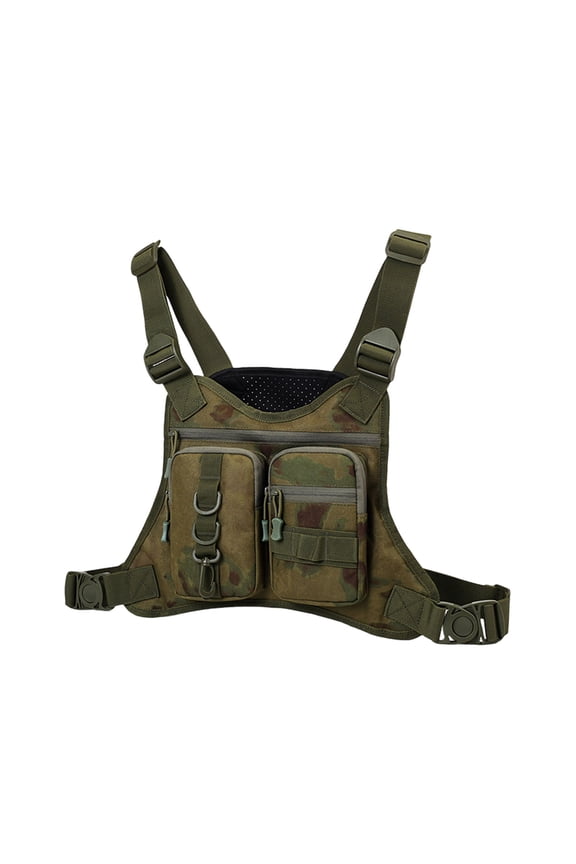 Outdoor Sports Chest Bag for Men Front Running Vest Bag with Multiple Compartments EDC Travel Chest Pack for Workout Cycling Hiking