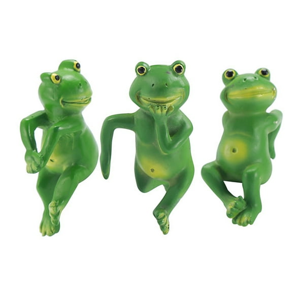 Hyasfey Planter Frog Figurine Resin Frog Flowerpot Decoration Flower Pot Edge Hanging Frog for Garden Potted Plants Bonsai
