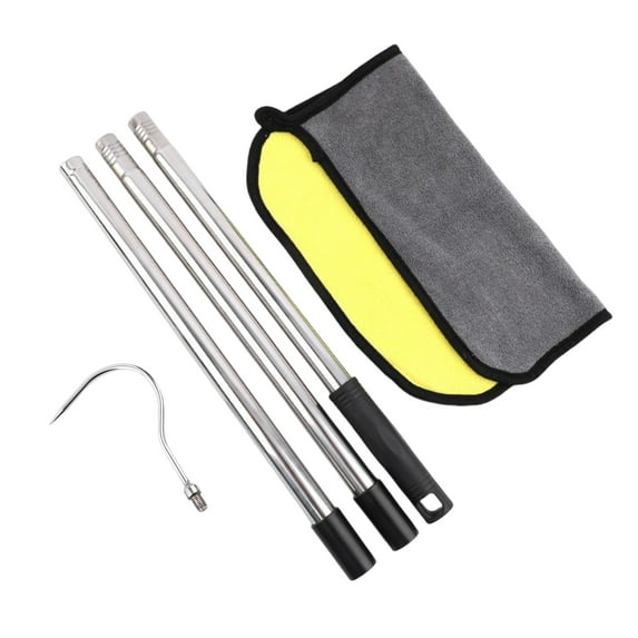 Hyasfey Pool Vacuum Retrieval Hook with Adjustable Telescopic Pole Stainless Steel Hook for Robotic Pool Cleaners Universal Pool Cleaner Retrieval Tool for Above-Ground Underwater Pool Vacuum