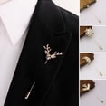 thumbnail image 1 of Hyasfey Rabbit Brooch Animal Deer Sun Moon Feather Leaf Shape Retro Men Women Business Suit Lapel Pin Fashion Jewelry, 1 of 8