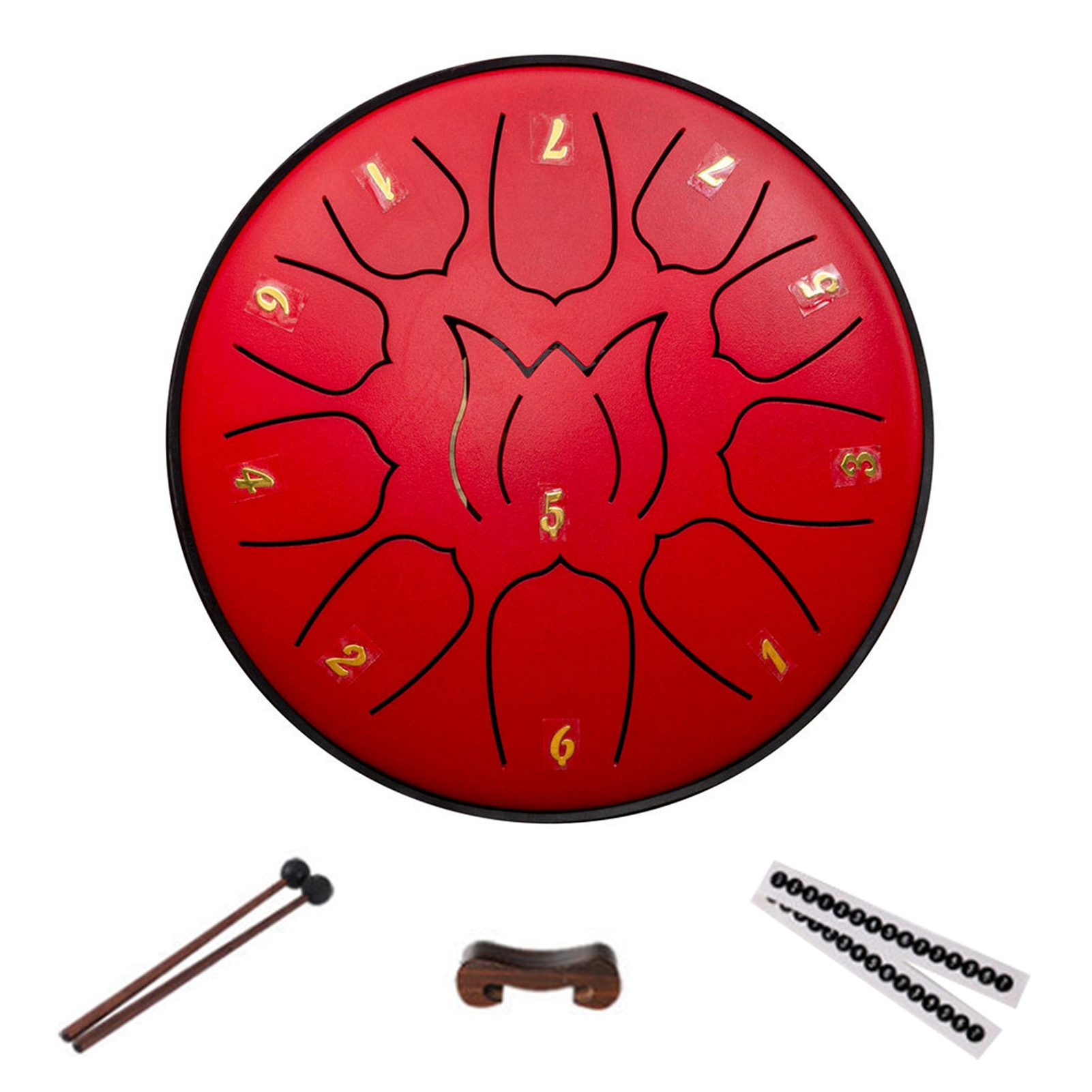 Hyasfey Steel Tongue Drum Compact Design Portable Easy to Use 11 Notes 6 Inches Rain Drum Musical Percussion Instrument