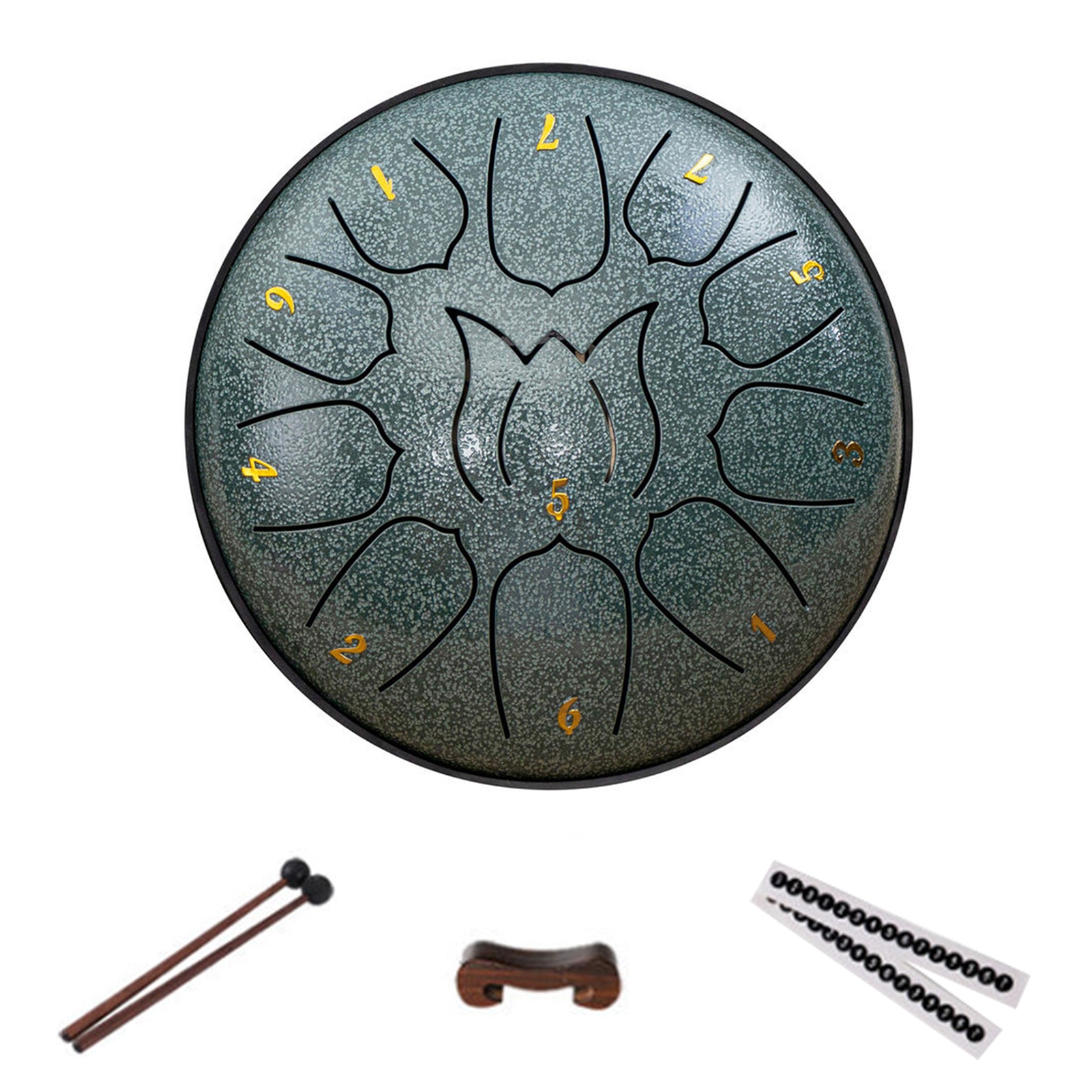 Hyasfey Steel Tongue Drum Compact Design Portable Easy to Use 11 Notes 6 Inches Rain Drum Musical Percussion Instrument