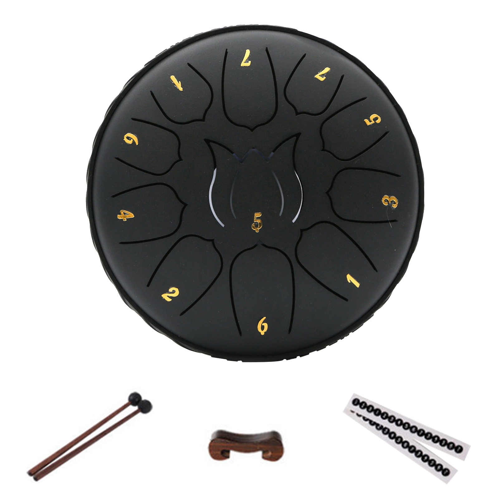Hyasfey Steel Tongue Drum Compact Design Portable Easy to Use 11 Notes 6 Inches Rain Drum Musical Percussion Instrument