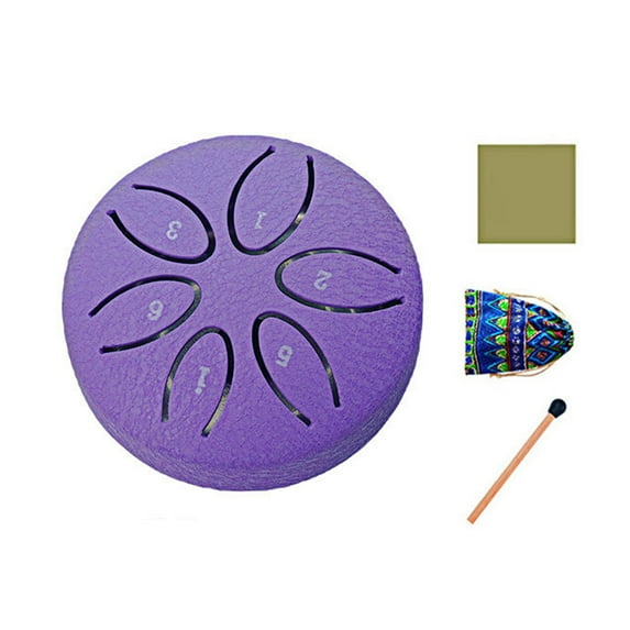 Hyasfey Steel Tongue Drum for Kids 3 Inches 6 Notes Mini Rain Drums Outside Rain Music Maker with Mallets And Music Book for Garden Camping Meditation Yoga