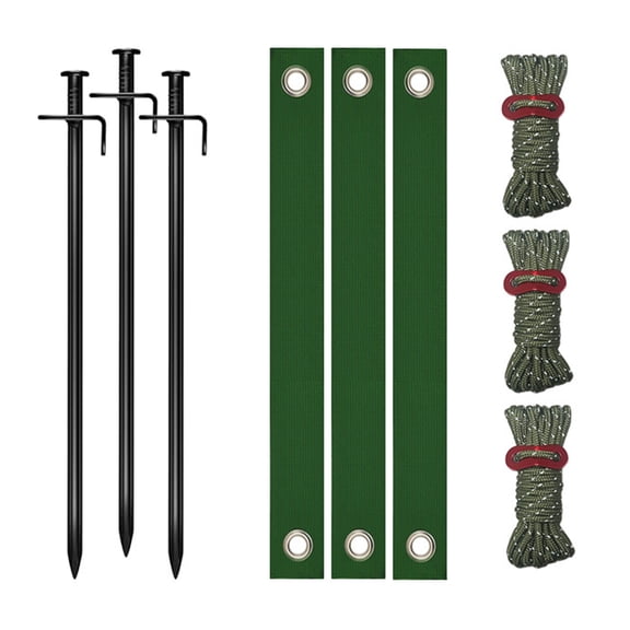 Hyasfey Tree Stake Kit Heavy Duty Young Trees Supports Against Bad Weather Tree Staking Kit with Ground Stakes 4m Ropes Tree Ties for Leaning Trees
