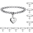 thumbnail image 1 of Hyasfey Women Bracelet Adjustable Polished Smooth Edge Electroplating Ornamental Decoration Delicate Heart 26 Letters Alphabet Initial Bracelet Jewelry Gift, 1 of 8