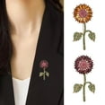 thumbnail image 1 of Hyasfey Women Brooch Pin Shiny Rhinestones Inlaid Plant Flower Pin Suit Coat Lapel Shawl Scarf Badge Clothing Accessories, 1 of 7