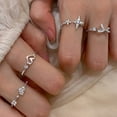 thumbnail image 1 of Hyasfey Women Ring Sweet All-match Fashion Accessories Open-end Rhinestone Love Heart Silvering Finger Ring for Daily Wear, 1 of 7