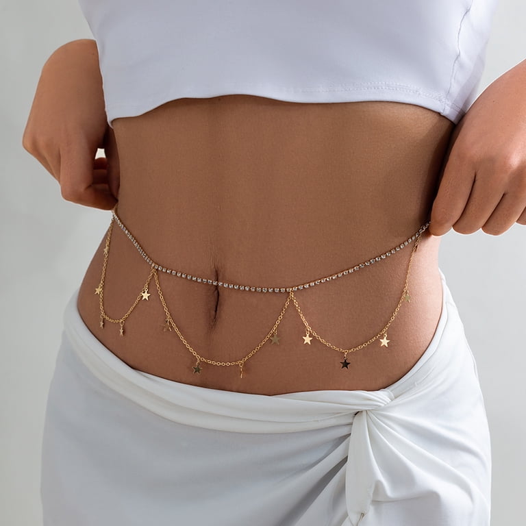Hyasfey Women Waist Chain Multi-layers Minimalist Golden  display picture 1