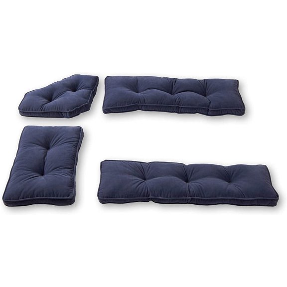 Hyatt 4-Piece Kitchen Nook Polyester Cushion Set, Cobalt