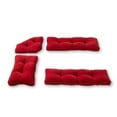 thumbnail image 1 of Hyatt 4-Piece Solid Scarlet Microfiber Kitchen Nook Cushion Set by Greendale Home Fashions, 1 of 6