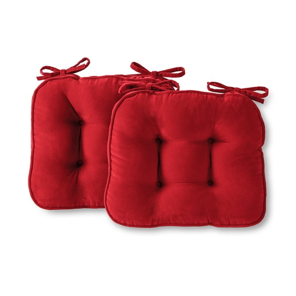 Hyatt Scarlet Microfiber 17 x 15 in. Indoor Chair Cushion, Set of 2
