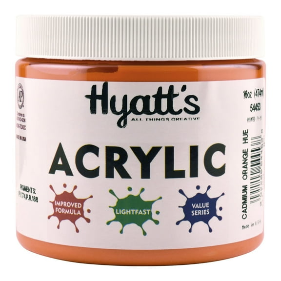 Hyatt's Acrylic 16 Oz Cadmium Orange Hue