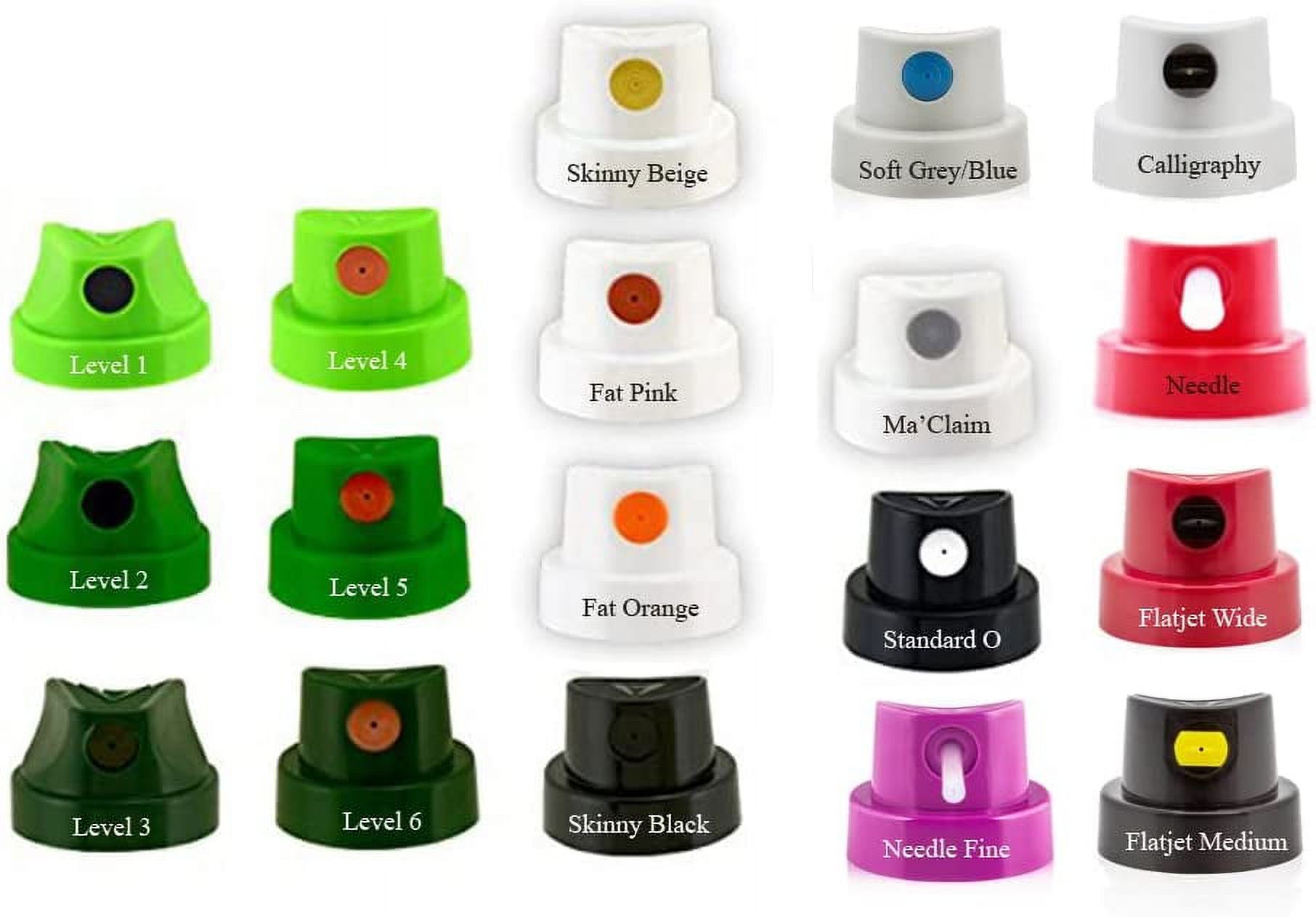 Spray Paint Caps Compatible with Montana Cans Master Cap Set Includes 18 Caps