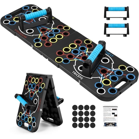 Hybertek 27 in 1 Pro Push Up Board | Multi Functional Foldable Push Up Stand for Strength Training, Fat Burning & Full Body Workout at Home | Muscle Training Push Up Bar Board for Men & Woman Fitness