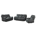 thumbnail image 1 of Hybition 3-Piece Reclining Sofa Set Modern PU Leather Living Room Set - Gray, 1 of 9
