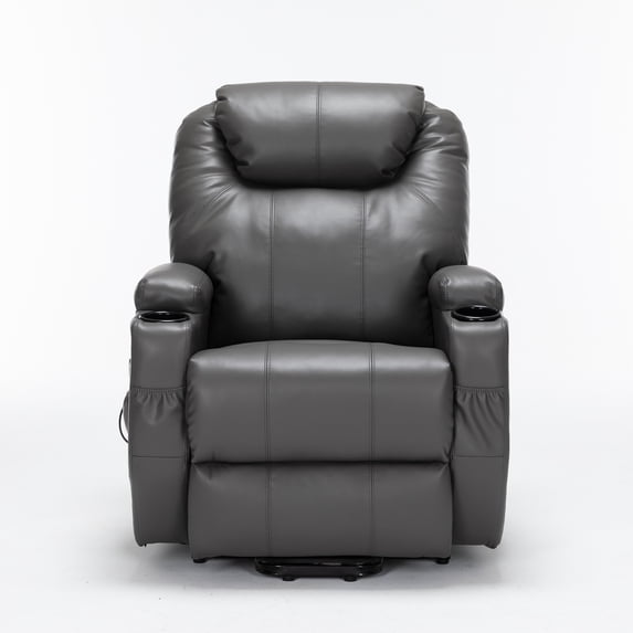 Hybition Power Lift Recliner Chair w/ Massage, Heat, USB & Type C - Elderly & Adult Sofa-Color:Dark Grey