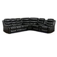 thumbnail image 1 of Hybition Faux Leather Living Room Set Modern Reclining Sectional Sofa Set- Black, 1 of 9