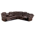 thumbnail image 1 of Hybition Faux Leather Living Room Set Modern Reclining Sectional Sofa Set- Brown, 1 of 9