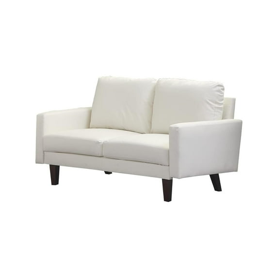 Hybition Faux Leather Loveseat Modern Sofa for Living Room/Office-Beige