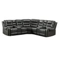 thumbnail image 1 of Hybition Manual Recliner Sectional Sofa Set PU Leather L-Shaped Couch Gray, 1 of 8