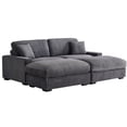 thumbnail image 1 of Hybition Oversized Loveseat Sectional Sofa 2 Movable Ottomans Pillows Gray, 1 of 8