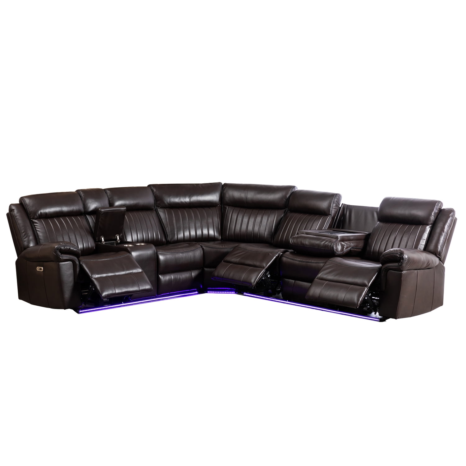 Y1149 gfc GNRF8-200 Gloss CBCST アウトレット Hybition Power Reclining Sectional Sofa PU Leather L-Shaped Sofa