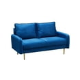 thumbnail image 1 of Hybition Velvet Loveseat Modern Sofa with Metal Legs for Living Room-Space Blue, 1 of 8