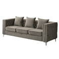 thumbnail image 1 of Hybition Velvet Sofa Modern Couch with Button-Tufted Metal Legs Grey, 1 of 8