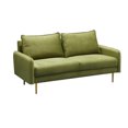 thumbnail image 1 of Hybition Velvet Sofa Modern Couch with Metal Legs for Living Room-Army Green, 1 of 7