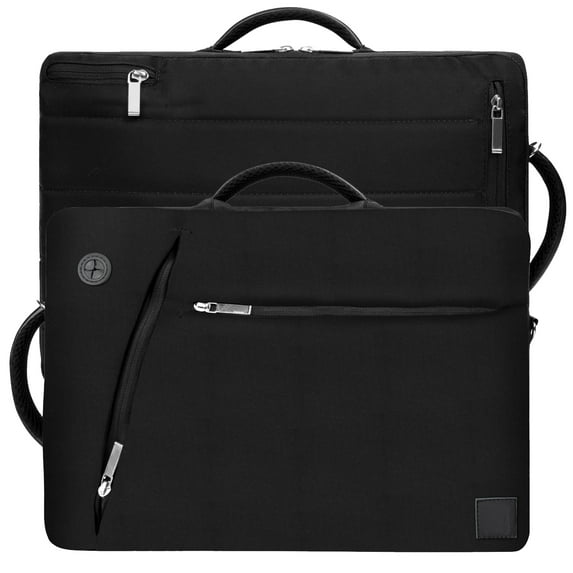Hybrid 12 inch Laptop Workplace Professional Bag Hideaway Straps Converts to Messenger Shoulder Briefcase for MacBooks, ChromeBooks, iPad, Notebooks