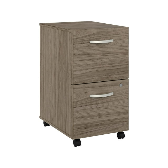 Hybrid 2 Drawer Mobile File Cabinet in Modern Hickory - Engineered Wood